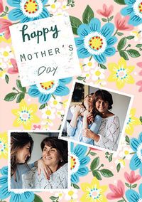 Tap to view Retro Flowers Photo Mothers Day Card