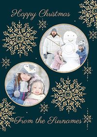 Snowflakes Photo Christmas Card