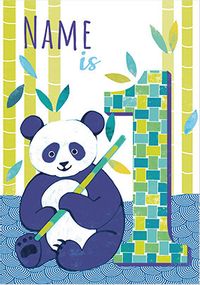 Panda 1st Birthday Personalised Card
