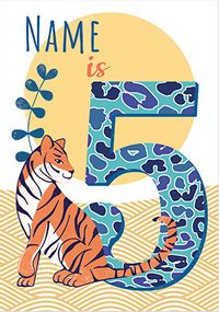 Tiger 5th Birthday Personalised Card