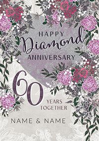 60 Years Personalised Diamond Anniversary Card