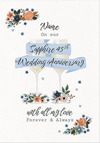45th Wedding Anniversary Personalised Card