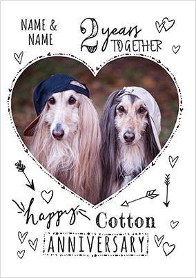 2 Years Personalised Cotton Anniversary Card