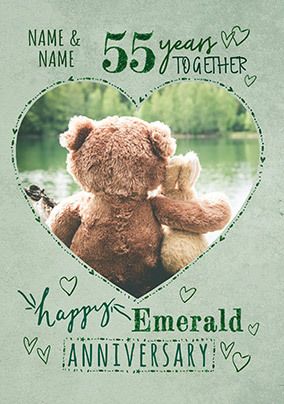 55 Years Emerald Anniversary Personalised Card