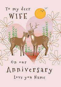 My Deer Wife Personalised Anniversary Card