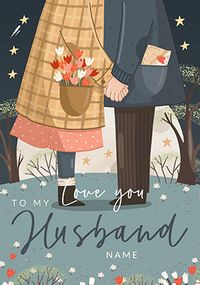 Tap to view Love You Husband Personalised Anniversary Card