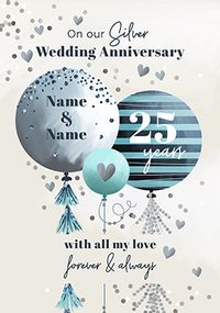 Tap to view 25th Wedding Anniversary Personalised Card