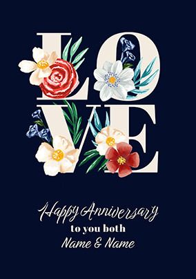 Happy Anniversary to You Both Personalised Card