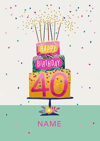 Tap to view 40TH Birthday Cake Card