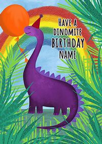 Dinomite Birthday Personalised Card