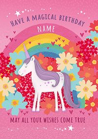 Tap to view Magical Birthday Unicorn Personalised Birthday Card
