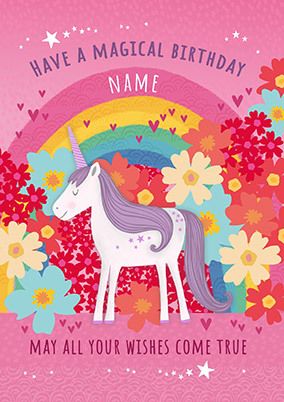 Magical Birthday Unicorn Personalised Birthday Card