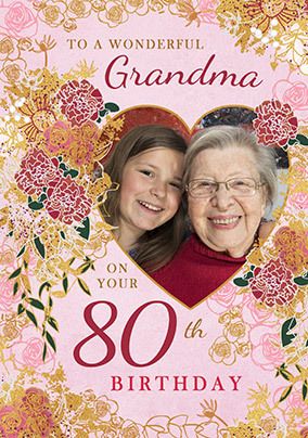 Grandma 80th Birthday Photo Card