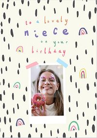 Rainbow Niece Photo Birthday Card