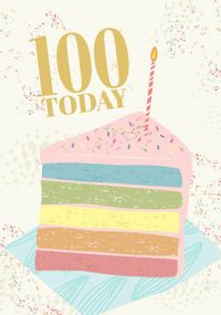 Tap to view Rainbow Cake 100TH Birthday Card
