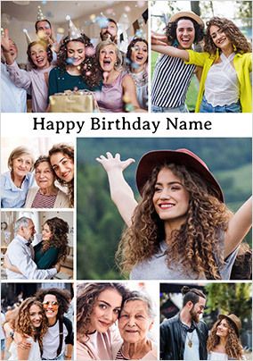 8 Photo Birthday Card