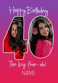 Tap to view The Big Four-oh Photo Birthday Card
