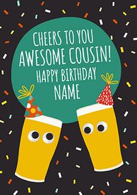 Cheers Cousin Personalised Birthday Card