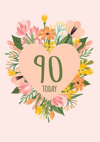 Tap to view Female 90TH Birthday Flowers Card