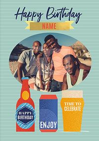 Tap to view Single Photo Cold Beer Birthday Card