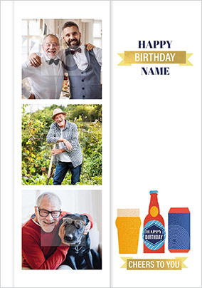 Multi Photo Beers Birthday Card