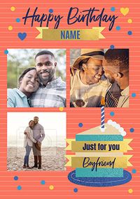 Cake Boyfriend Photo Birthday Card