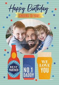 Daddy Beers Photo Birthday Card