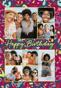 Tap to view Leopard Mania Multi Photo Birthday Card