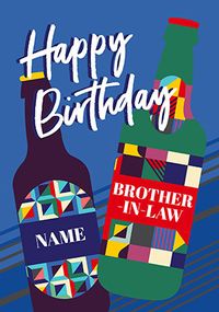 Bro in Law Personalised Beer Birthday Card