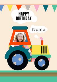 Tractor Photo Birthday Card