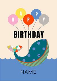 Tap to view Cute Whale Personalised Birthday Card