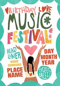 Birthday Love Music Festival Card