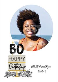 Tap to view 50 Birthday Cake Photo Card