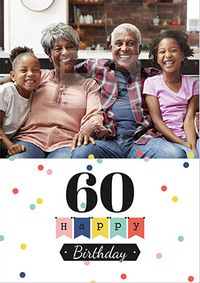 60 Happy Birthday Photo Card