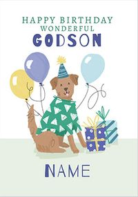 Godson Dog Personalised Birthday Card