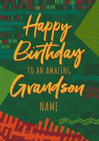 Amazing Grandson Personalised Birthday Card