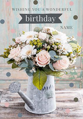 Wonderful Birthday Floral Personalised Card