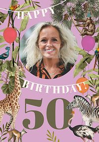 Animals For Her 50TH Photo Birthday Card
