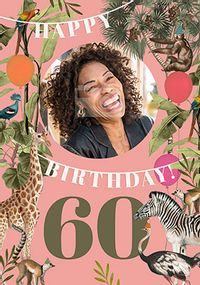 Animal For Her 60TH Photo Birthday Card