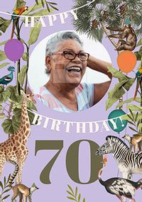 Animals For Her 70TH Photo Birthday Card
