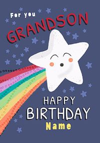 Grandson Star Personalised Birthday Card