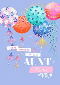 Balloons Best Aunt Birthday Card