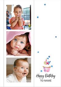 Tap to view Cupcake Multi Photo Birthday Card