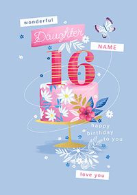 Personalised Daughter 16th Birthday Card