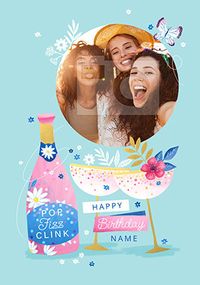 Tap to view Single Photo Pop Fizz Clink Birthday Card