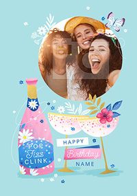 Tap to view Single Photo Pop Fizz Clink Birthday Card
