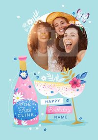 Single Photo Pop Fizz Clink Birthday Card