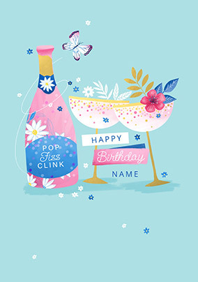 Pop Fizz Clink Happy Birthday Card