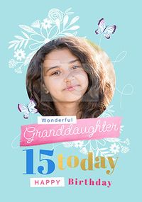 Granddaughter 15th Birthday Photo Card