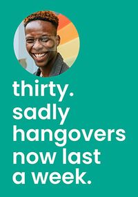 30TH Hangovers Last Photo Birthday Card